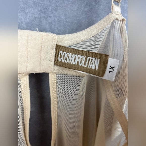 FTF Cosmopolitan Beige Nude Mesh Stain Lace Bodysuit Size 1X - Picture 9 of 14
